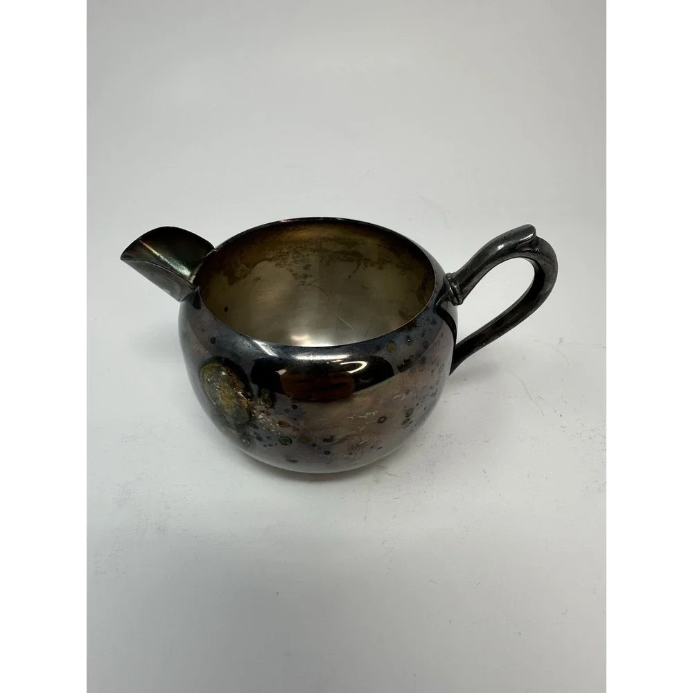 F.B. Rogers Silver Co. 1883 Silver on Copper Sugar Bowl and Creamer Set